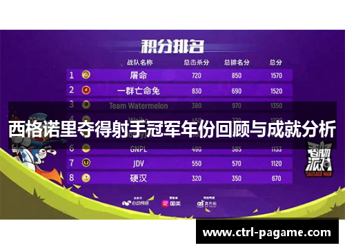 西格诺里夺得射手冠军年份回顾与成就分析